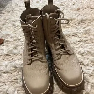 Fendi | Shoes | Fendi Force Beige Leather Ankle Boots | Poshmark display picture 2